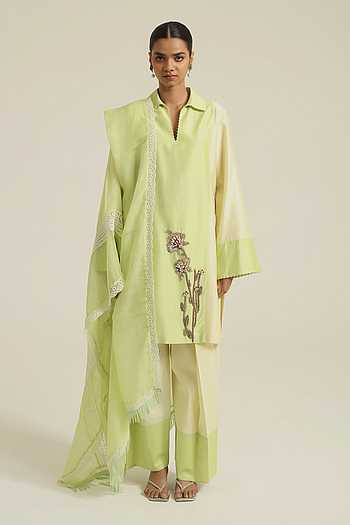 Nurvi Placement Embroidered Kurta Set