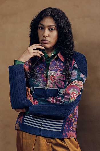Patchwork Print Jacket