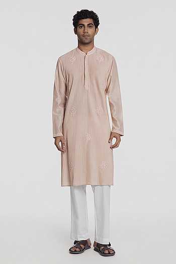 Blush Peach Pintuck Kurta