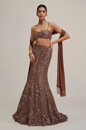 Embroidered Fishcut Lehenga Set