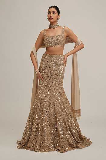 Embroidered Fishcut Lehenga Set