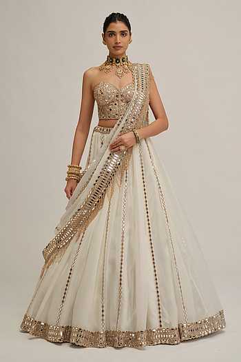 Linear Embroidered Corset Lehenga Set