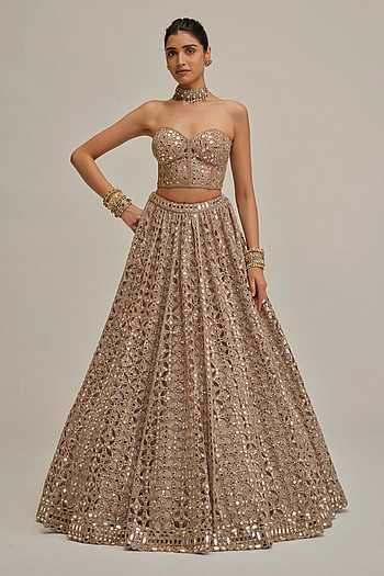 Circular Cutwork Corset & Lehenga Set