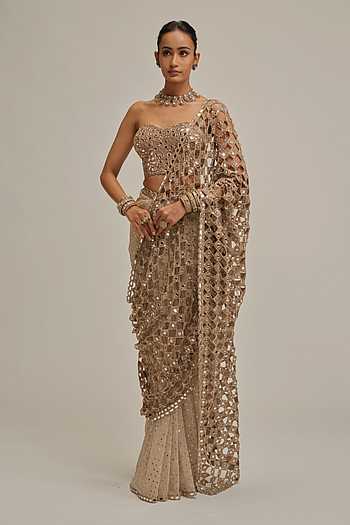 Cutwork Bordered Saree With Corset