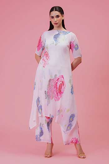 Petals Poetry Print Kurta & Pant Set