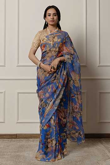 Printed Saree With Unstitched Blouse Piece