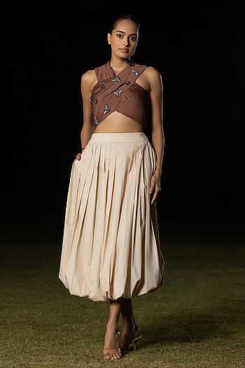 Queen Of Wild Fields Draped Top & Skirt Set
