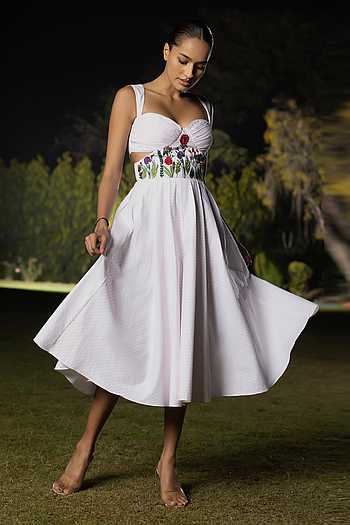 Wildflower Elegance Embroidered Midi Dress