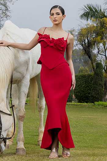I Am My Own Valentine Rose Corset & Skirt Set