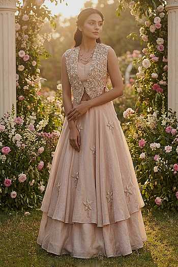 Embroidered Jacket Skirt Set