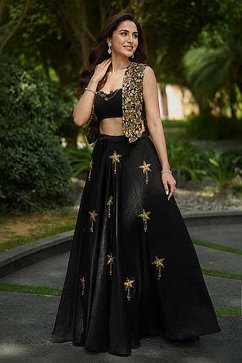 Embroidered Jacket Skirt Set