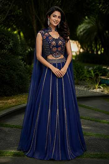 Embroidered Waistcoat Fishcut Lehenga Set