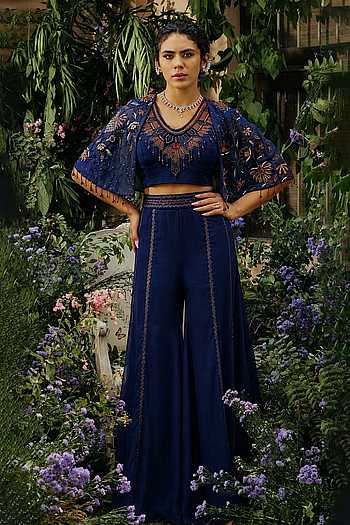 Embroidered Blouse & Sharara Set