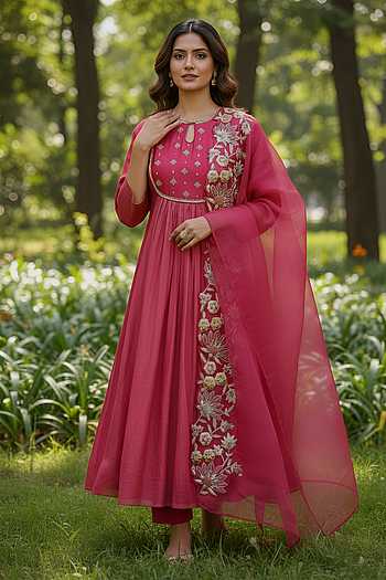 Aari Embroidered Anarkali Set