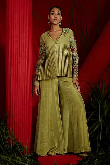 Embroidered Jacket & Sharara Set