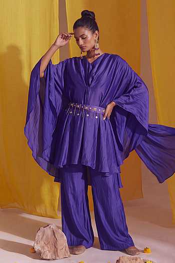 Draped Kaftan & Pant Set