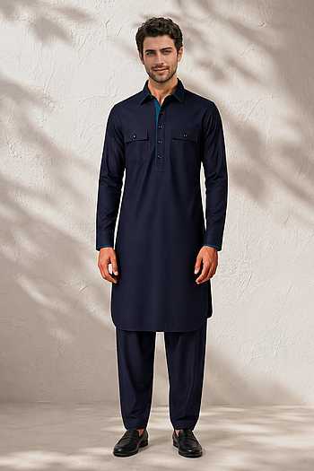 Siraj Pathani Cotton Silk Kurta Set
