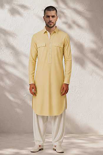 Vedaan Plain Cotton Silk Kurta & Salwar Set
