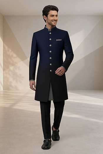 Vardhaman Ombre Raw Silk Sherwani Set