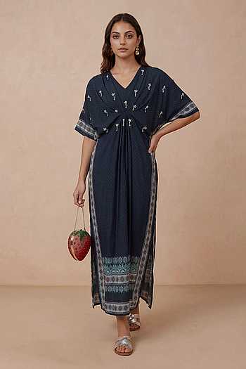 Gathered Embroidered Kaftan