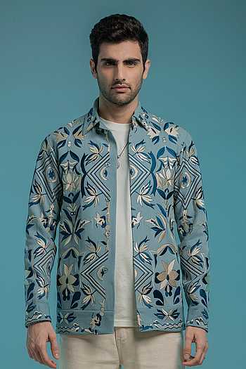 Fresco Thread Embroidered Shacket