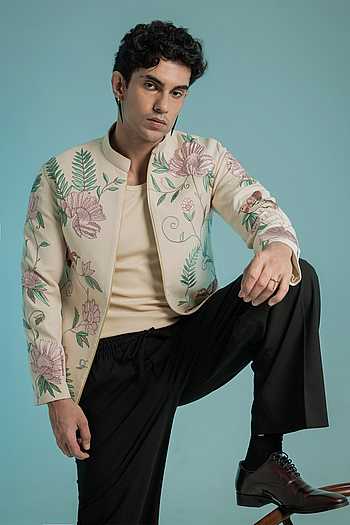 Aurelle Beige Embroidered Shacket