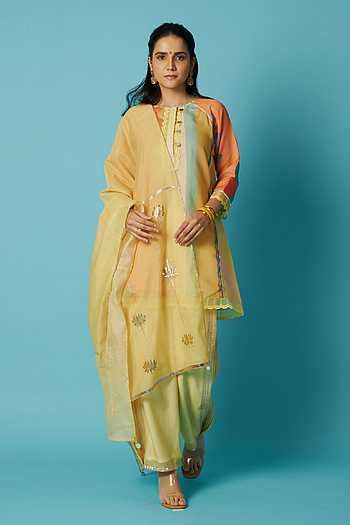 Chanderi Printed Kurta Set