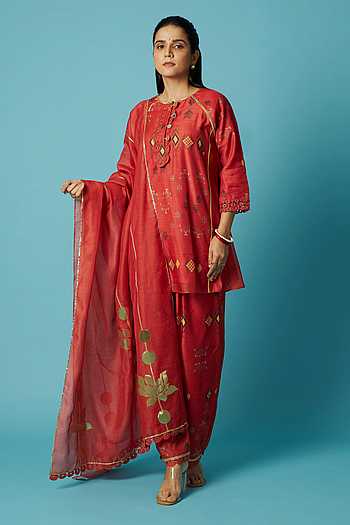 Geometric Print Kurta Set