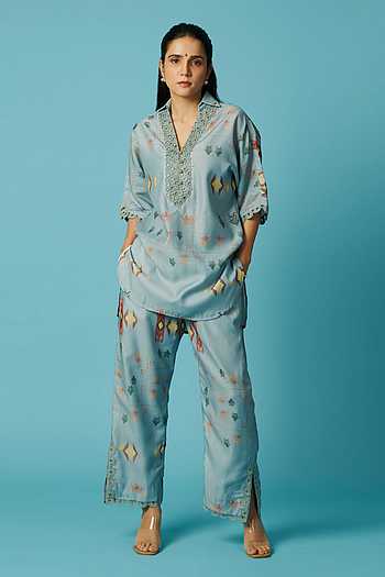 Printed Short Kurta & Pant Set