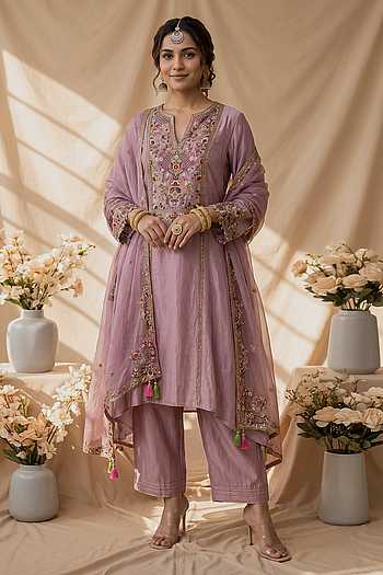 Floral Resham Embroidered Kurta Set