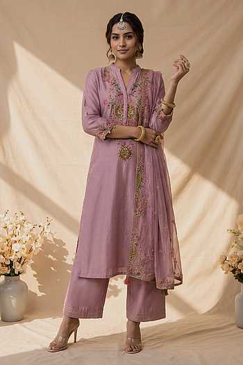 Resham Embroidered Kurta Set
