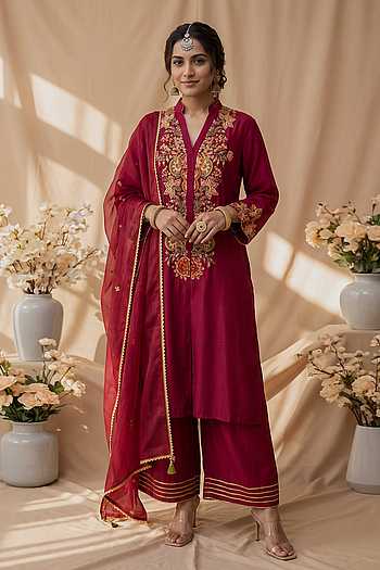 Embroidered Kurta Palazzo Set