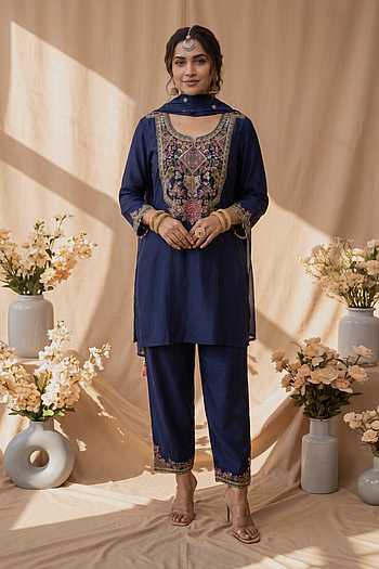 Floral Resham Embroidered Kurta Set