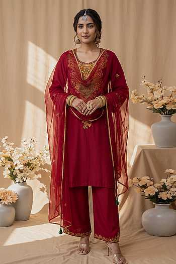 Floral Resham Embroidered Kurta Set