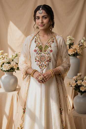 Resham Embroidered Kurta Set