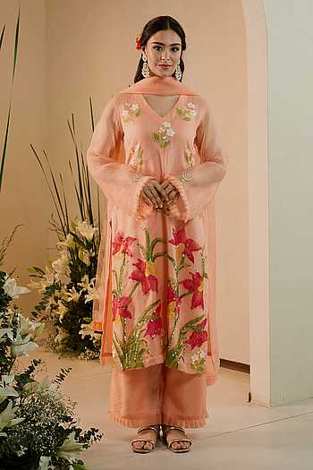 Bella Floral Sequin Work Kurta Set