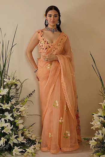 Bella Embroidered Saree With Blouse