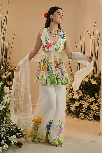 Eden Embroidered Kurta Sharara Set