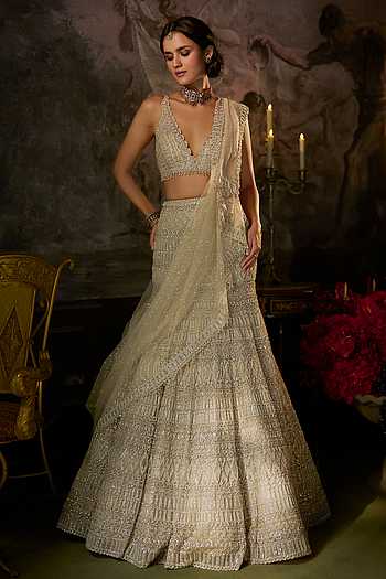 Geometric Embroidered Lehenga Set