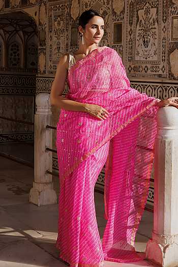 Mothra Pattern Saree With Blouse