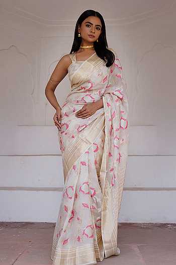 Zari Work Saree With Blouse