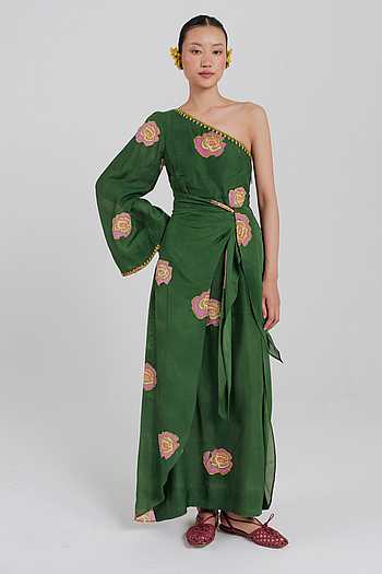 Flow One Shoulder Printed Dress