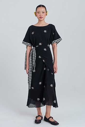 Leap Jamdani Tie-Up Dress