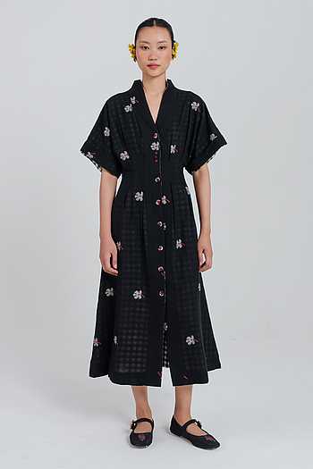 Leap Jamdani Midi Dress