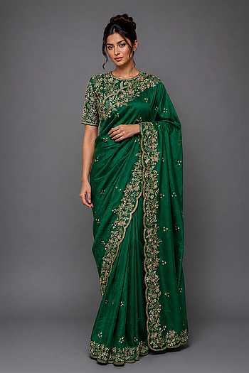 Hand Embroidered Saree & Blouse