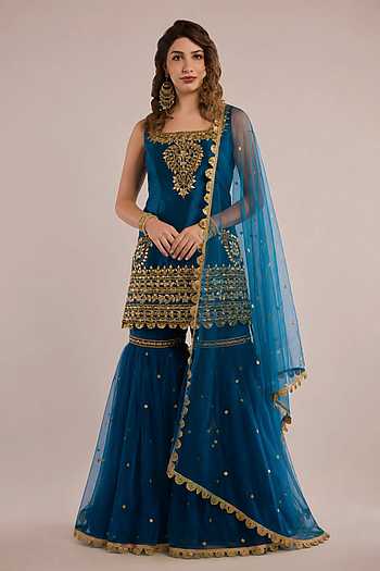 Gota Patti Work Kurta Gharara Set