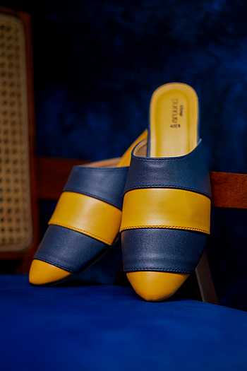 Buy Blue Cruise Color Block Mules by Around Always Online at Aza