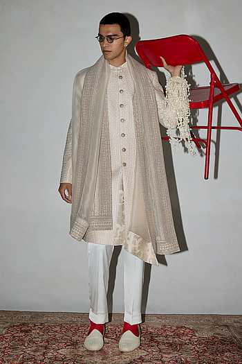 Embroidered Achkan & Pant Set