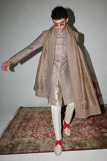Intricate Embroidered Achkan Set