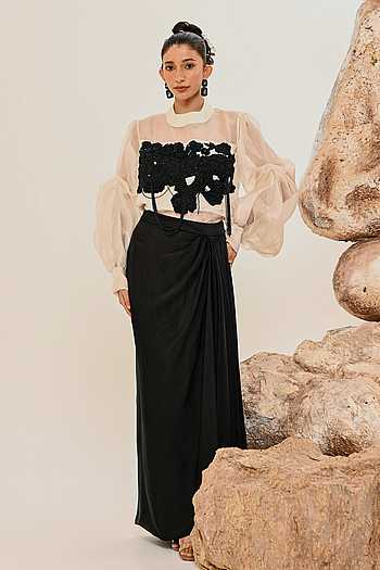 Embroidered Shirt & Skirt Set